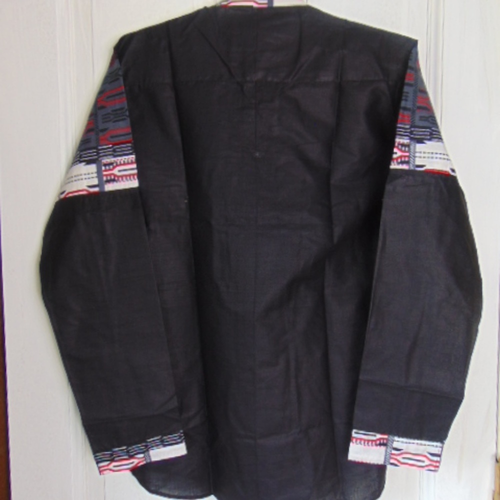 New Long sleeve Ankara Men' Shirt-sz 42 - Picture 2 of 2